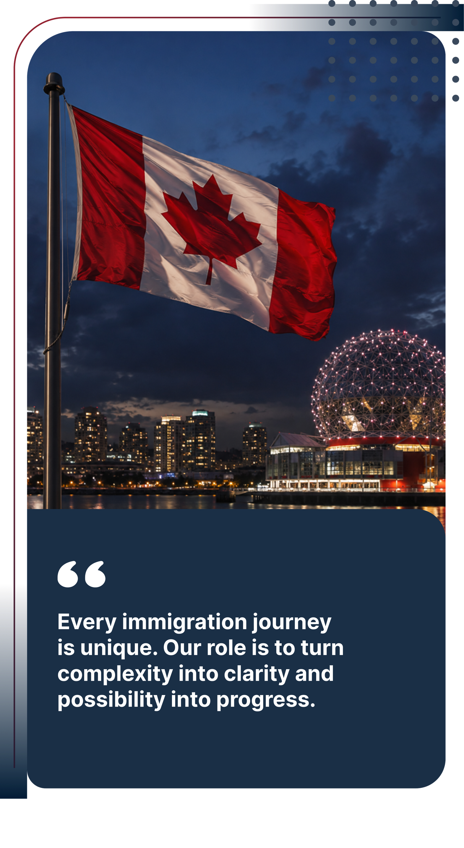 Canadian flag with Toronto skyline